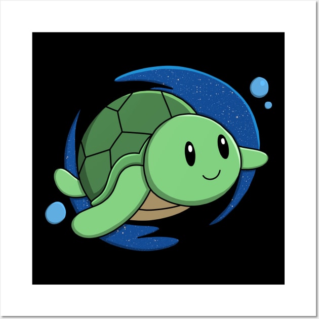 Swimming Sea Turtle Wall Art by pako-valor